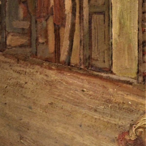 Maiani cortile aia 70x40 olio su cartone  1910  (7)
