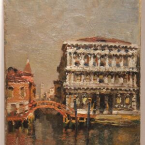 Emanuele Brugnoli (Bologna 1859 – Venezia 1944) Venezia, il Canal Grande | Cà Pesaro, dipinto a olio